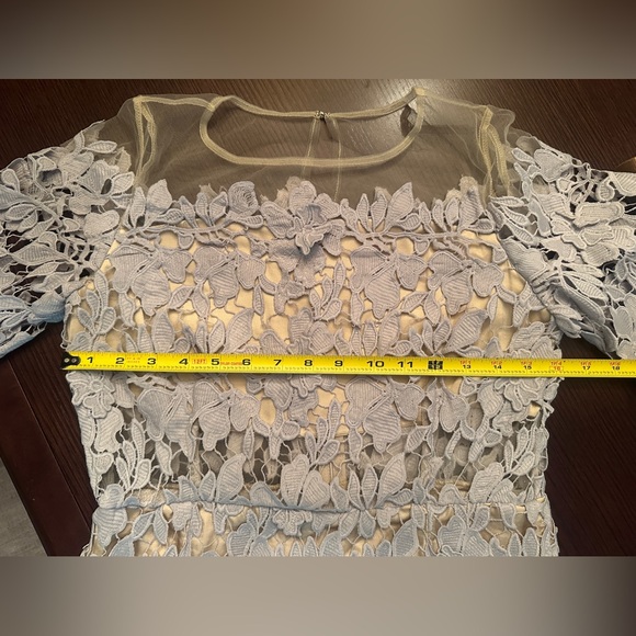 Lace Overlay Dress in Soft Grayish Lavender - Picture 10 of 10